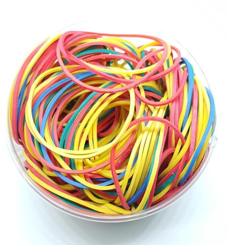 100 elastici colorati in gomma con scatola portaoggetti spessi elastici elastici per fissare alimenti, capelli, imballaggi