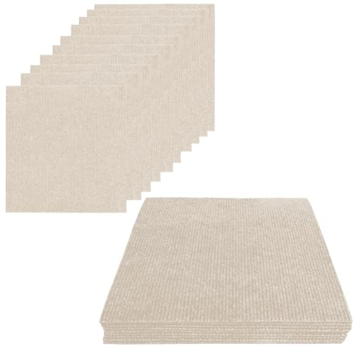LUPATDY Lot de 10 10 Dalles de Moquette Autoadhésives 30 x 30 cm - 0,9 ㎡ , Tapis de Sol Antidérapant pour Intérieur, Feutre Aiguilleté, Tapis pour Bureau et Usage Commercial (Kaki)
