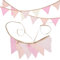 Wimpelkette Kinderzimmer Wimpelkette Stoff Aus 100% Musselin Stoff, Wimpelkette Rosa Girlande Kinderzimmer 1,9 M Musselin-Kranz, Geeignet Für Familienbetten,Kinderzimmer,Kinderbetten Und Kinderbetten
