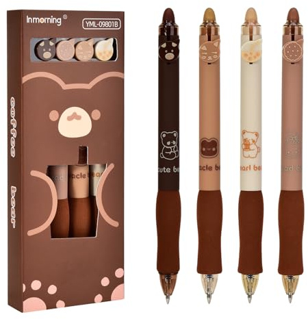 Linkgood 4 Stück Radierbarer Kugelschreiber, Radierstift, Kuli Radierbar, Radierbarer Stifte, Erasable Pen Set einziehbare Tintenroller Radierbar für Studenten Geschenk, Schul-/Bürobedarf(0,5mm Blau)