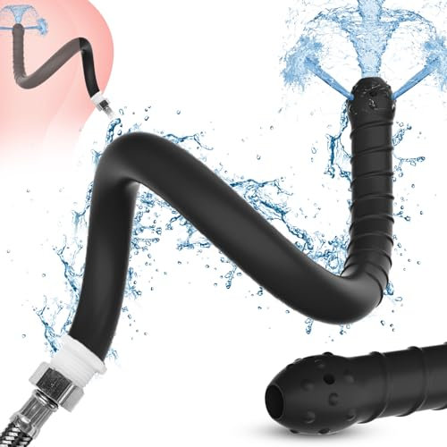 BDSMLOVE Analdusche mit Gewinde für Analverkehr,G 1/2-Anschluss für Duschrohr,Einlauf Klistiere zur Darmreinigung,Intimdusche Irrigator Darmspülung erotisches Sexspielzeug für Frauen Männer (Schwarz)