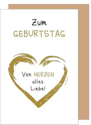 Edition Seidel Premium Geburtstagskarte mit Umschlag. Glückwunschkarte Grußkarte Karte mit Spruch Geburtstag Happy Birthday Mann Frau Herz gold lustig Humor (G3701 SW025)