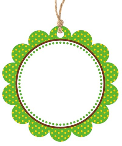 jijAcraft Etichette da regalo rotonde, 6 cm, 50 pezzi, per feste, regali, biglietti di etichette con corda di iuta, verde e giallo, confezione regalo, per decorazioni regalo, matrimonio