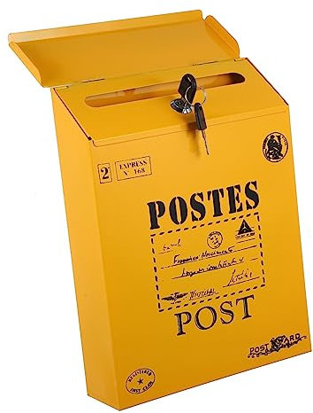 SHINEOFI Cassetta Delle Lettere in Ferro Vintage Serratura, Cassetta Postale Da Parete Sicura e Resistente Per Uso Domestico