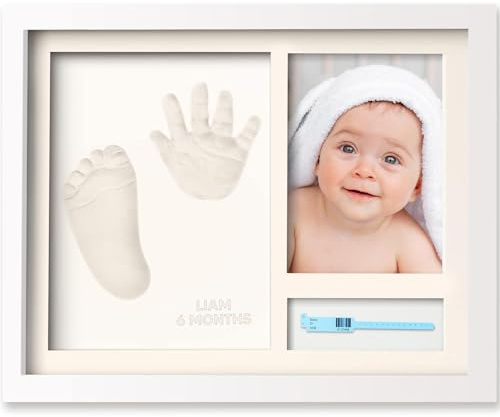 Generisch Baby Hand- und Fußabdruck Set mit Bilderrahmen – Abdruck Kit 28x22 cm