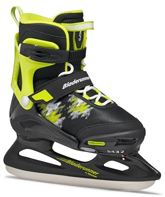 Bladerunner Micro Ice Schlittschuh Grössenverstellbar, Jungen, Schwarz/Limette, 32-37
