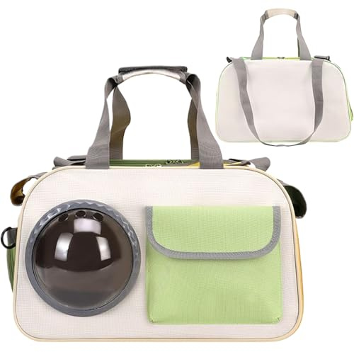 Masoog Caja de transporte para gatos, bolsa para gatos con ventana de burbujas, resistente a los golpes y transpirable, para avión, coche, exterior, hospital, camping