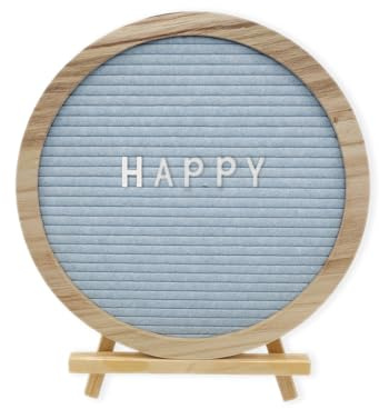 Barsha Space Letter Board 10x10 in with 208 Letters, Numbers & Symbols, Wooden Letter Board With Stand for Baby Announcements, Milestones, Office Decor & More