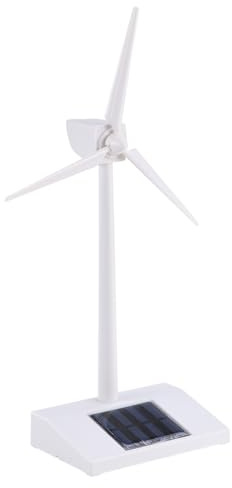 HANABASS Éolienne à énergie solaire modèle ABS blanc moulin à vent éducatif pour décoration de bureau, pas besoin de piles