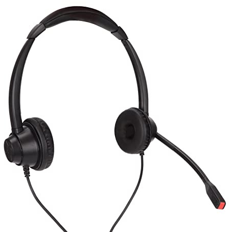 Cryfokt Resistente Cuffia RJ9 da Lavoro con Microfono a Cancellazione di Rumore per Telemarketing - Materiale ABS