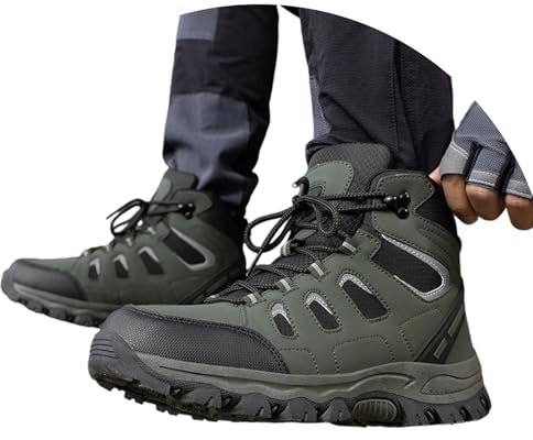 Celanisai Botas de nieve para hombre, resistentes al agua, antideslizantes, para invierno, para exteriores, de invierno, de trekking, monocolor, para el trabajo, para el tiempo libre, O Ejército Verde