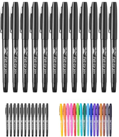 Mr. Pen- Felt Tip Pens, Black Pen, 12 Pack, Fast Dry, No Smear, Planner Markers