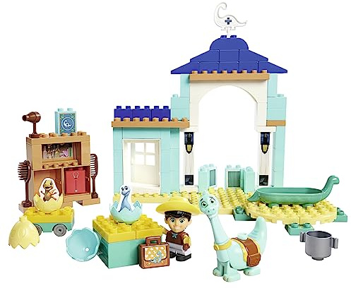 Big-Bloxx - Dino Ranch Pflegestation - großes Spielset (86 Bausteine) für Dino-Krankenhaus mit Brutstätte, Zubehör & Spielfigur Min und Dino Figur Clover, für Kinder von 18 Monate bis 5 Jahre