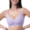 HORISUN Women Push Up Seamless No Underwire Soft Support Full Coverage Ladies V Neck Wireless Bra (Purple,M)
