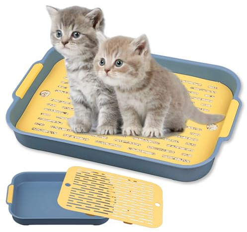 Bac Litiere Lapin, Animal Toilette, 37 * 24 * 5cm Bac à litière pour Lapin, Bac à litière pour Petit Animal Toilette, Entraîneur de Pot Utilisation en Cage, Plateau avec Grille pour Hamster