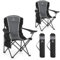 ALPHA CAMP Set of 2 Camping Chairs for Adults Folding Chair Outdoor with Cup Holder Heavy Duty Camping Chairs with High Back Up to 160kg, Lightweight And Portable