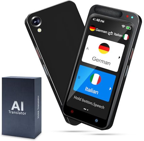 Dictien Sprachübersetzer Ohne Internet,Gerät Übersetzungsgerät mit Sprachausgabe,Fotoübersetzer/WIFI/Hotspot/Offline, Unterstützt 138 Sprachübersetzer,Übersetzer für Reisen