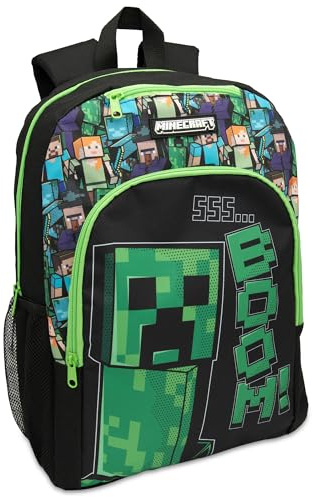 Minecraft Kids Creeper Backpack Childrens School Bag Boys Rucksack