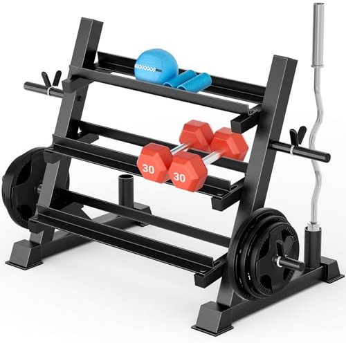YOLEO Support pour Haltères Réglable à 3 niveaux Repose Haltères Rack de Rangement pour Musculation Stockage d'haltères à la Maison Support de Poids Robuste Max. 500 KG