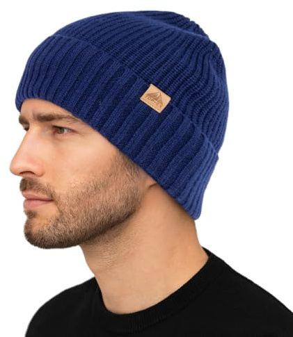 TOP-EX XL/XXL PolarWool™ Berretto invernale in lana Merino Beanie da uomo, calda maglia con fodera in pile, berretto in lana per donna, invernale per sci, outdoor, regalo, XL/XXL