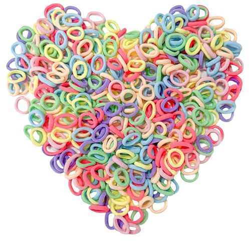 KEYRI 400 Pièces Elastique Cheveux Fille Coloré Chouchou Cheveux Mignon Durable Accessoire-Cheveux Très Élastique Petit Elastique-Cheveux pour Bébés Tout-petits Enfants et Filles (Couleur Bonbon)