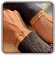 RIXERKOC 2 Pezzi Bracciali Coppia, Bracciale Nodo d'Amore Placcato in Oro 18K, Bracciale Infinito Donna Braccialetti Amicizia Regolabile Regalo per Coppia, Fidanzato, Amica