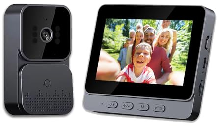 TKMARS Kabellose Video-Türklingel Kamera, Türsprechanlage mit 4,3-Zoll-IPS-Bildschirm, kabelloser Verbindung, 70°-Betrachtungswinkel, Nachtsicht, ohne App/ABO