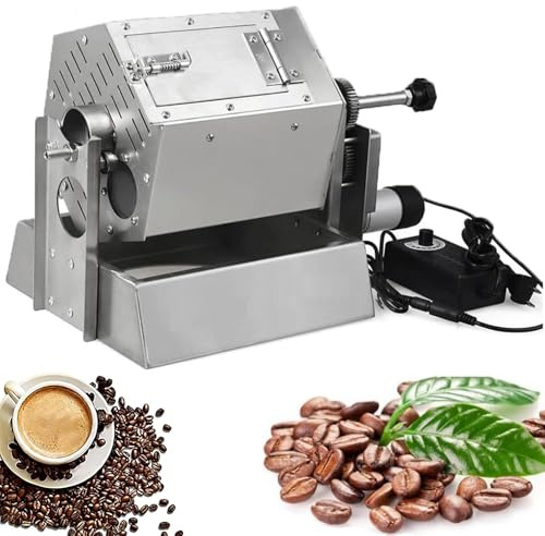 Elektrisk Kaffebönorrost 800 G Kommersiell Trumkafferostmaskin Med Termometer, 3,4l Rostfritt Stål 360° Jämn Värme Kafferost För Bönor, Nötter Och Spannmål