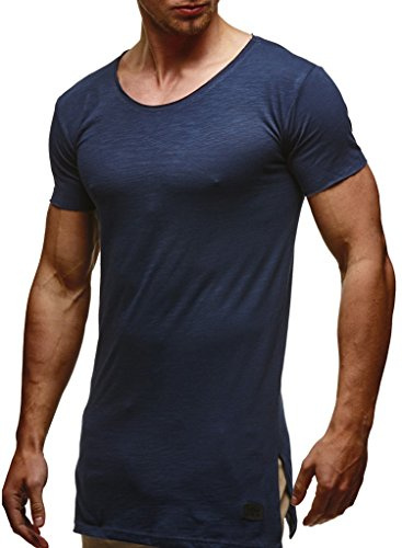 Leif Nelson Herr T-shirt rund hals krage LN-6336