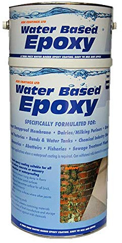 Damp Proof Epoxy Resin Water Based Paint for Garages, Walls, Basements and Tanks - 5L (Clear)