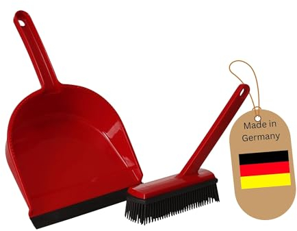 Novaliv Schaumstoffbesen Handfeger Kehrgarnitur Kehrblech Kunststoff Friseurbesen Schwarz Noppenbesen Hundehaarentferner Parkett Besen für Drinnen Teppichbesen Bodenabzieher Haushaltsbesen Wunderbesen