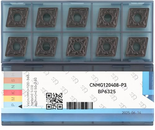 CDBP CNMG120408 CNMG432 Inserti in Carburo di Tungsteno per Tornitura CNC, Inserti Indicizzabili per Acciaio e Ghisa, Utensili Professionali, 10 Pezzi