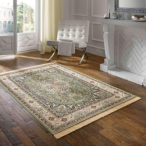 Taracarpet Teppich Palazzo Royal Lilian grün 067x105 cm Kurzflor Orientteppich für Wohnzimmer Esszimmer und Schlafzimmer
