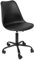 WANZHE Chaise de Bureau Scandinave, Chaise de Bureau Design Siège Rembourré à 5 roulettes Fauteuil Rotatif à 360° et Réglable en Hauteur (1, Noir)