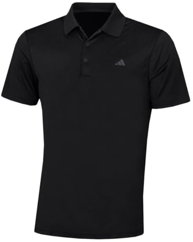 adidas Golf Herren Poloshirt 2025 Performance Links Brust Logo Stretch, Schwarz Sport, XXL