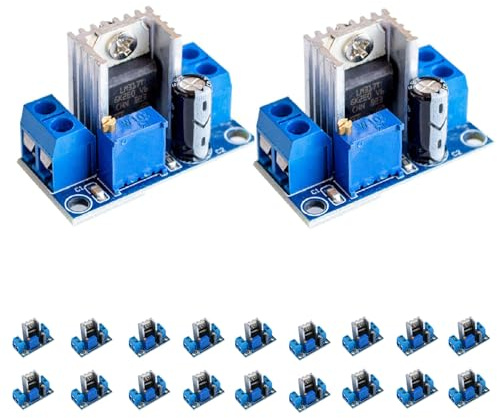 hiBCTR 20 Packs LM317 DC-DC Circuit Board Module, Linear Regulator, LM317 Adjustable Voltage Regulator Power Supply