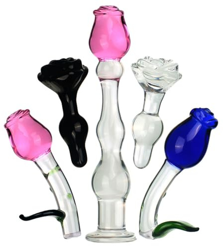 WTGWDA Godemiché anal en verre lisse BDSM, perles anales en cristal, plug anal en verre, godemichet anal long, plug anal SM, jouet gay, jouet sexuel anal for femmes et hommes(B)