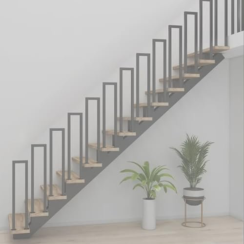 DELONGKE Rampe Escalier Intérieure en Forme de U,rampe escalier,garde corps exterieur, Main Courante pour Escalier pour Villas, Balcons,Couloirs, Intérieur et Extérieur (Noir vertical, 90CM)