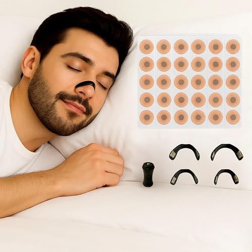 Dilatatore Nasale Magnetico – 60 Cerotti Nasali Magnetici Antirussamento - Divaricatore Nasale con Stecche Riutilizzabili e Applicatore di Precisione – Comfort, Respirazione Libera e Sonno Profondo