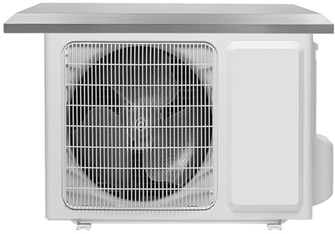 WPORDE Air Conditioner Cover, 35x15in Mini Split Cover AC Compressor Awning Stainless Steel Mini Split Unit Protection, Heat Pump Shield for Snow Ice, Top AC Rainproof Cover with Steel Wire Ropes
