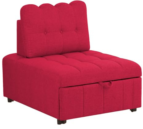 Totò Piccinni Poltrona Letto READY pronto letto con Cuscino (Tessuto Rosso)
