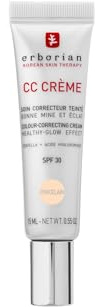 Erborian - CC Cream with Centella Asiatica - Color Correcting Cream with Healthy Glow Effect - Natural and Luminous Finish - Long-Lasting Hydration - Korean Cosmetic Care - Porcelain 15 ml