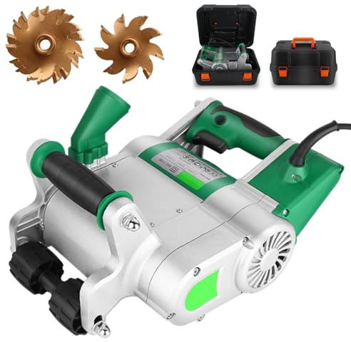 ZEEKYFOR Inseguitore di Pareti, Scanalatrice Elettrica da Parete da 1100 W, Macchina da Taglio per Pareti in Cemento Appendibile, Lama in Lega da 25mm + 35mm, Regolazione della profondità