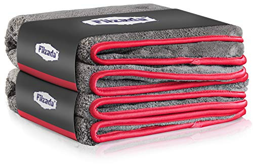 Filzada® 2X Lackschonendes Mikrofasertuch Auto - Unfassbare Saugkraft Und Fusselfrei Dank Extrem Weicher Mikrofaser - Auto Poliertücher Zur Professionellen Autopflege in 40x40cm (2)