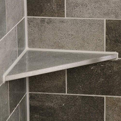 THiRi-ECK Duschablage Eckablage ohne Bohren für Bad befliesbar V2A Edelstahl (225 x 225 mm)