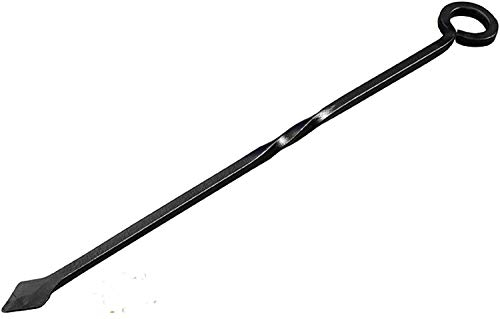 Fireplace Tools Poker Shovel Brush Tongs Fork Chestnut Roaster Black Cast Iron Fireside Companion Set (Poker)