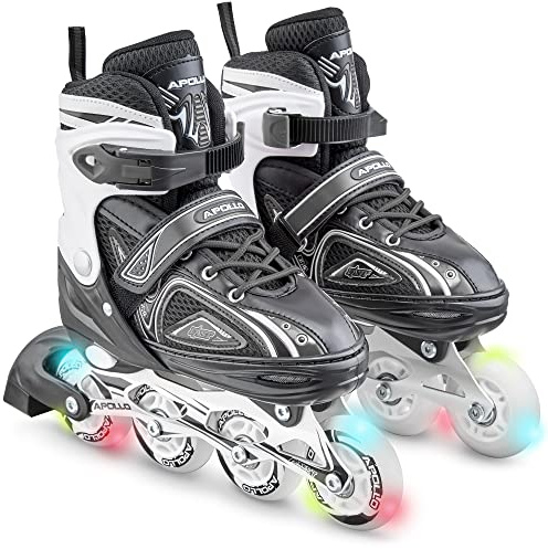 Apollo Super Blades, storleksjusterbara inline-skridskor för kvinnor och barn, inlines för vuxna, flickor och pojkar i storlekarna 31–42, LED inline-skridskor