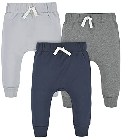 Gerber - Paquete de 3 pantalones deportivos para niños pequeños