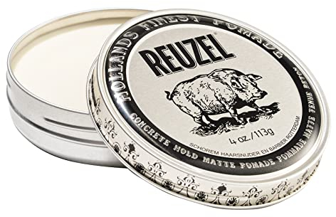 Reuzel Concrete Hold Matte Pomade - Maintain Carefully Groomed Appearance - Make Hair Polished - Easy and Hassle Free Application - Light Masculine Scent - Sulfate, Paraben, and Cruelty Free - 113 g