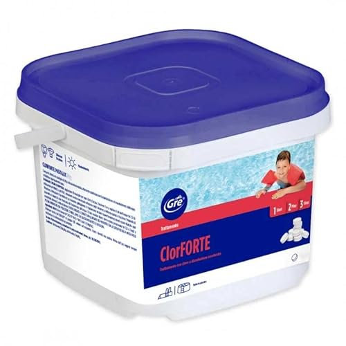 GRE CLORO FORTE IN PASTIGLIE DA 30G - 5 KG PISCINA MANUTENZIONE PULIZIA